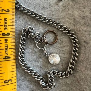 Metal Chain Choker with Swarovski Crystal Front Closure